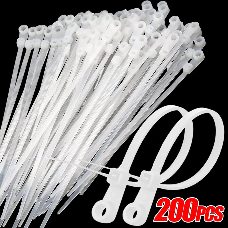 Nylon Cable Ties with Screw Hole Mountable Self Locking Loop Wraps