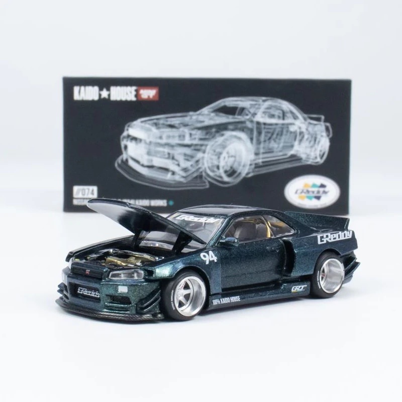 Kaido House MINIGT Skyline GTR R34 Kaido Works GReddy V1 Alloy car ...