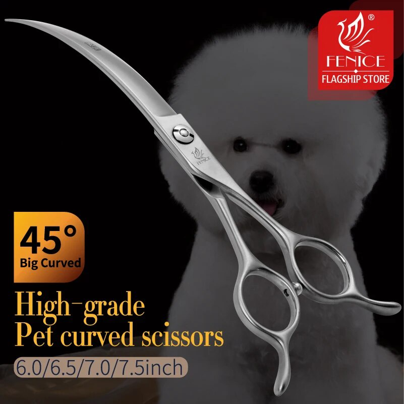 Fenice Big Super Curved Scissors 45 6 6.5 7 7.5inch Pet Dog Grooming Scissors Pets Hair Curved Shea Shopee Philippines