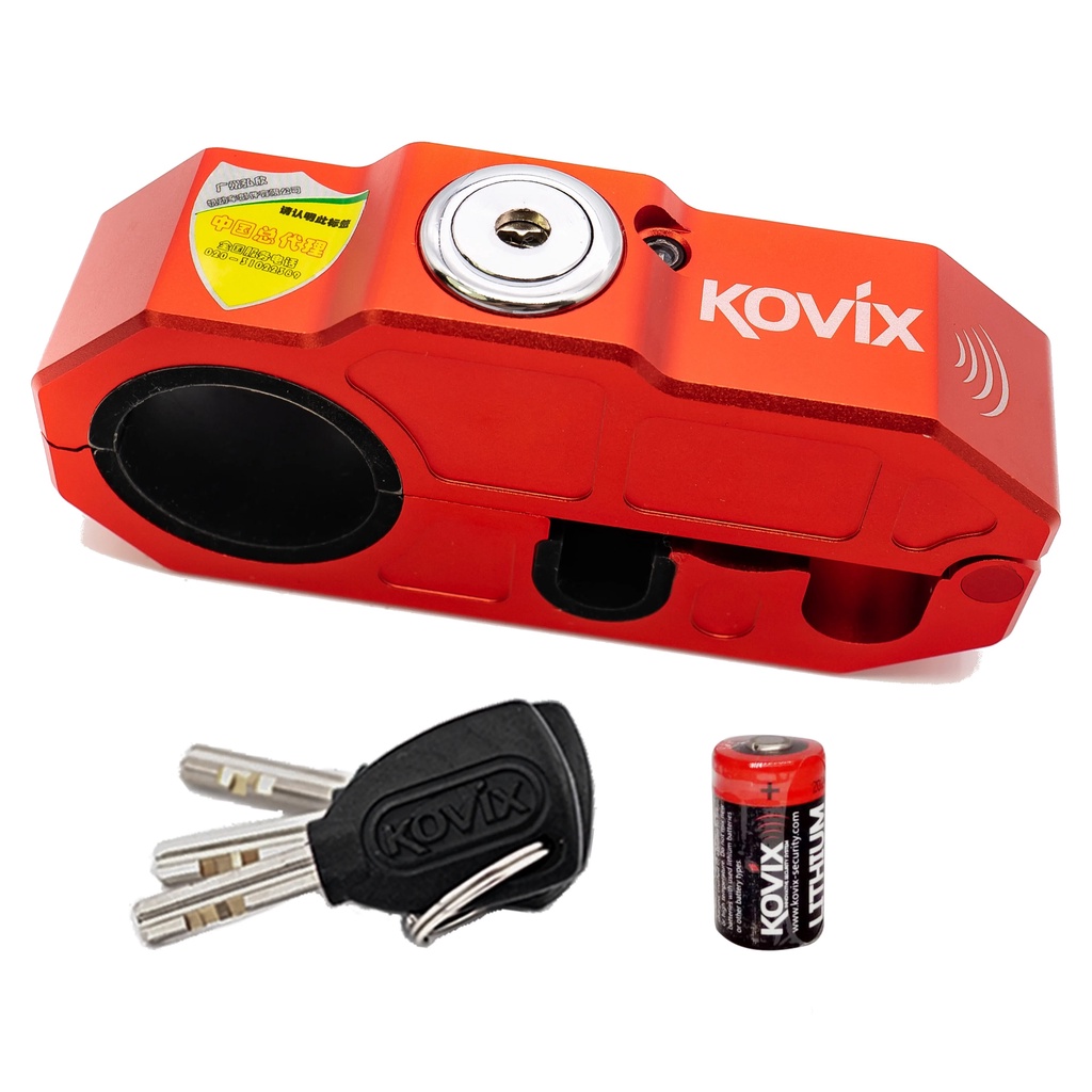 ♚Kovix Grip Handlebar Lock 120dB ON/OFF Alarm Function 10 Pin Aerospace ...