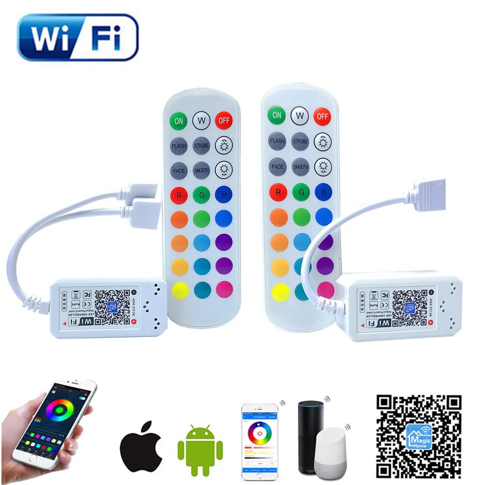 21C WiFi LED Controller + 24Keys RF Remote DC 1224V 144W Android IOS