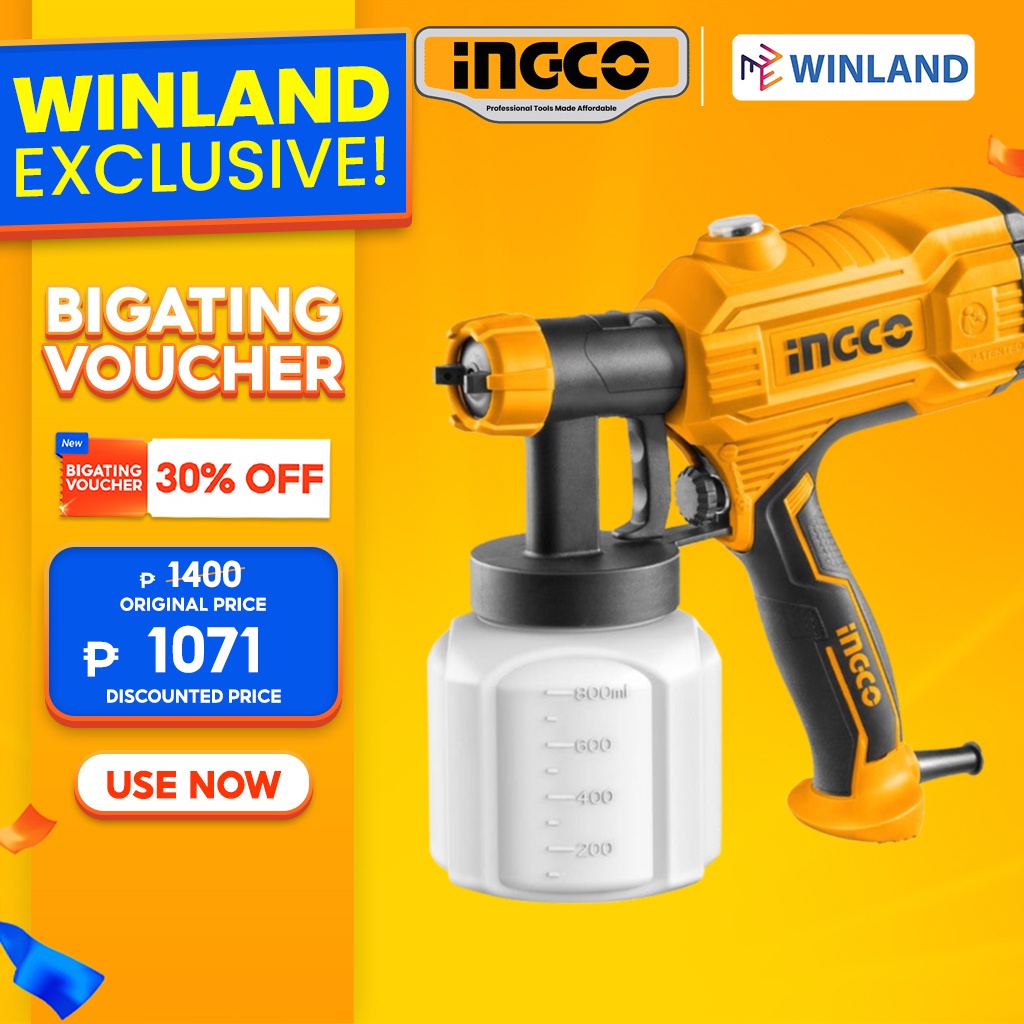 [7021]INGCO by Winland HVLP Electric Paint Zoom Spray Gun Sprayer