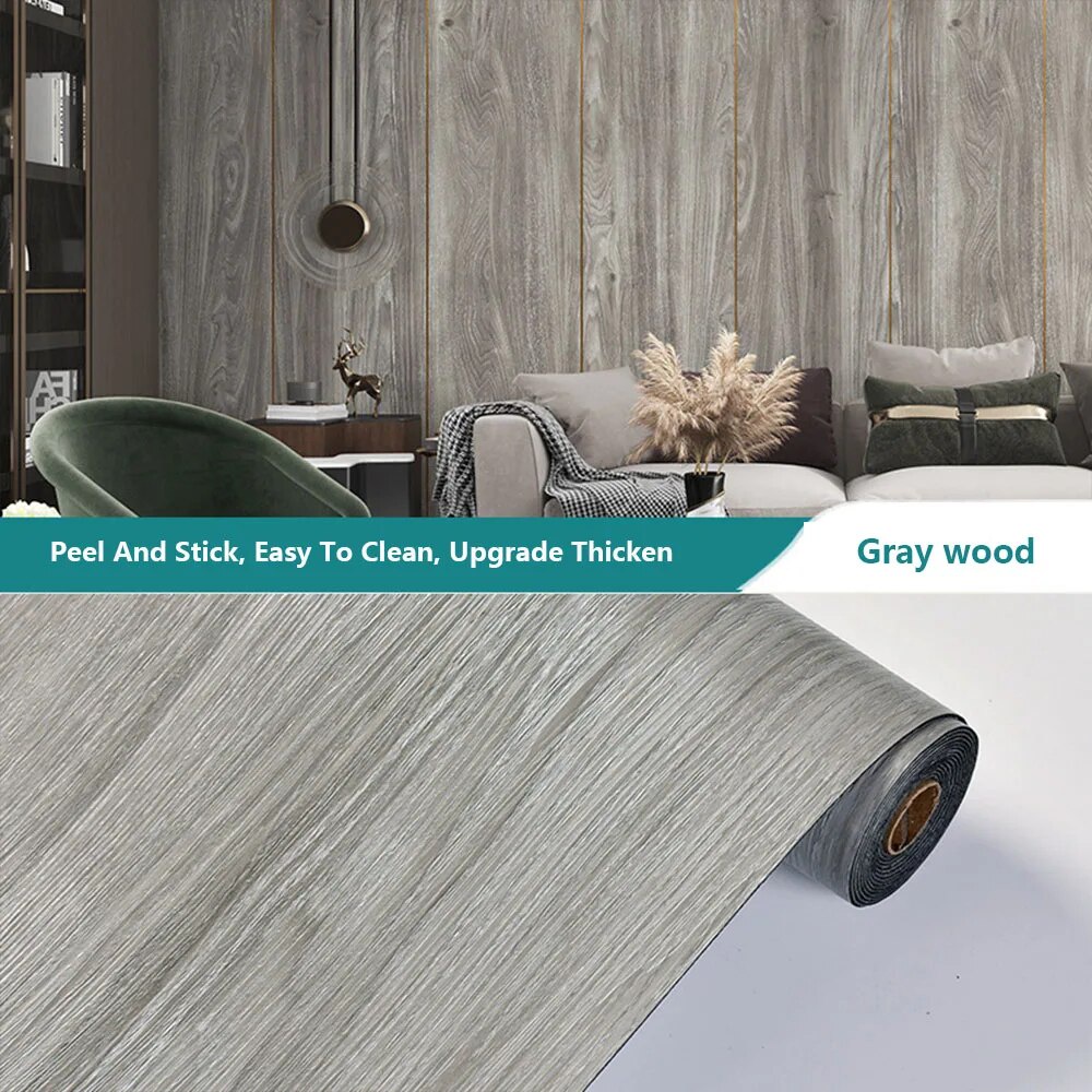 1 Roll 3D Retro Peel And Stick Upgrade Wallpaper, SXP Wood Grain Floor ...