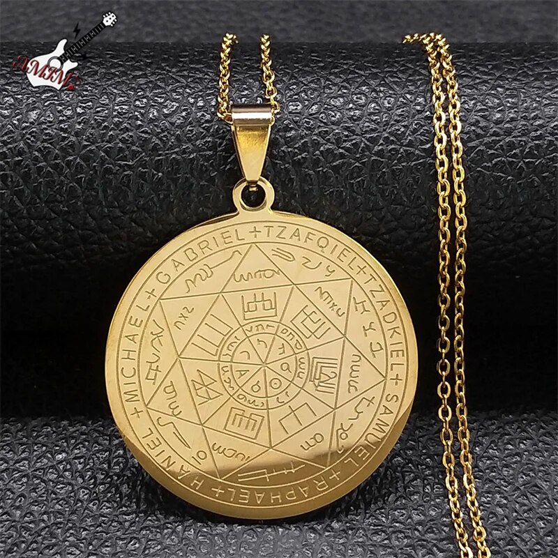 88b Seal of Seven Archangels Medal Stainless Steel Necklace Seal of ...