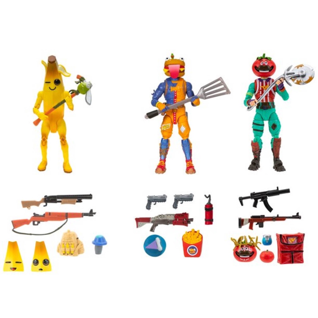 Fortnite Walmart Exclusive, TRIO MODE, Tomatohead, Peely, Beef Boss Toy