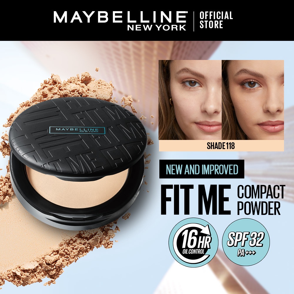 Maybelline Fit Me Compact Powder Long lasting, 16HR Oil Control, SPF