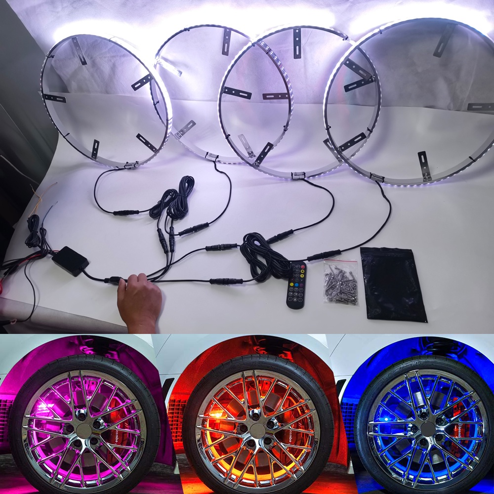 Top Quality Underglow Car Tire Rims 4 Pcs 17 Inch RGB Change Chasing ...