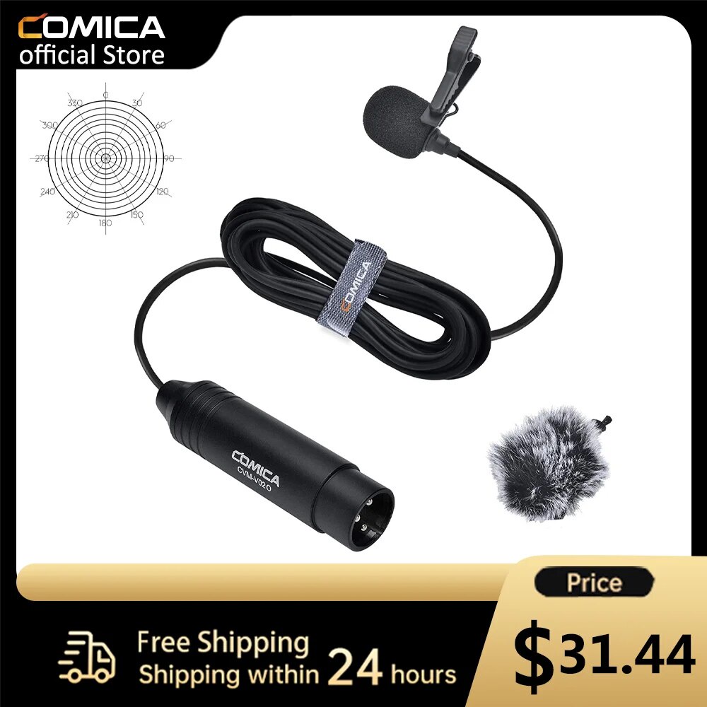 Comica Cvm V O Lavalier Microphone Wired Lapel Microphone Xlr