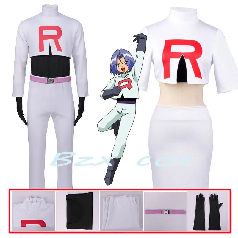 494 James Cosplay Anime Jessie Costume Team Rocket Women Men Jessie ...