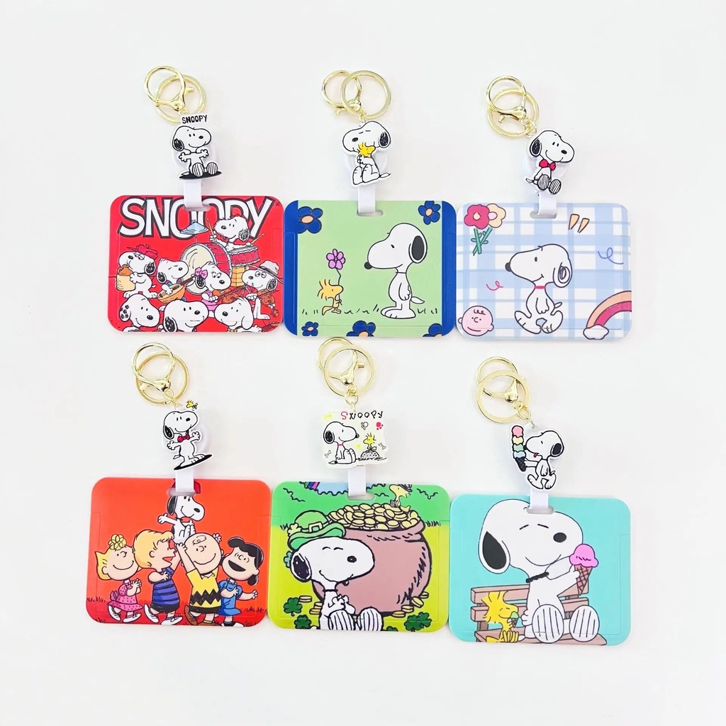 06H Snoopy Card holder Boy Girl Meal Card bag Student Card Keychain Subway Work Card Key Chain