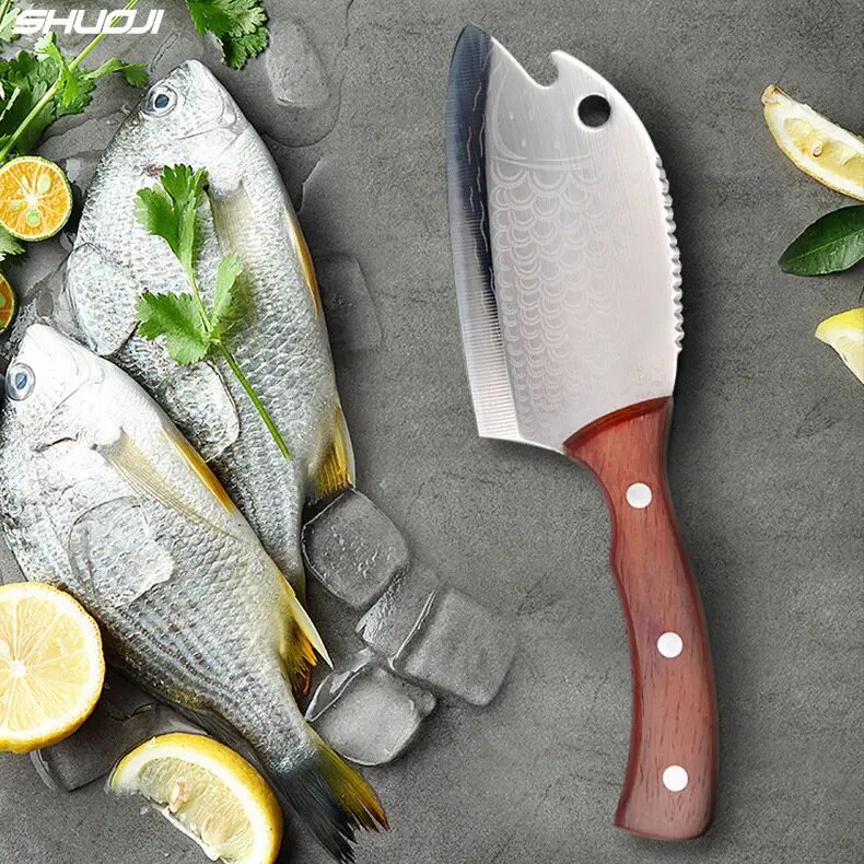 SHUOJI Fish-like Knife Stainless Steel Kitchen Knife Little Cleaver ...