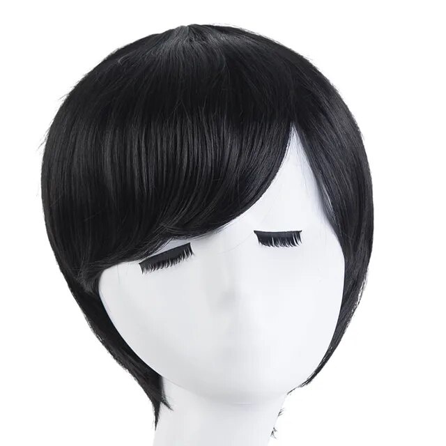 49f Cosplay Wig Fei Show Synthetic Heat Resistant Fiber Short Wavy Blonde Hair Male Man Hairpi 