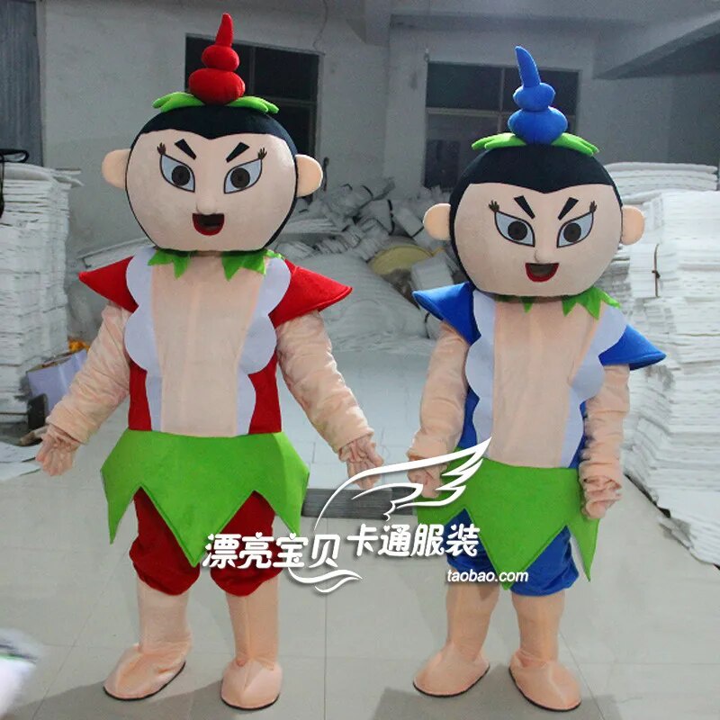 01p Calabash Brothers Mascot Costume Lovely Calabash Boy Mascots ...