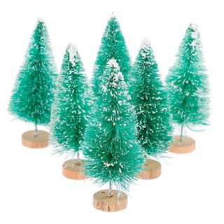 12pcs Pink Mini Christmas Tree Bottle Brush Tree Plastic Winter Snow Diy  Craft Decoration For Tabletop, Suitable As Christmas Gift For Kids