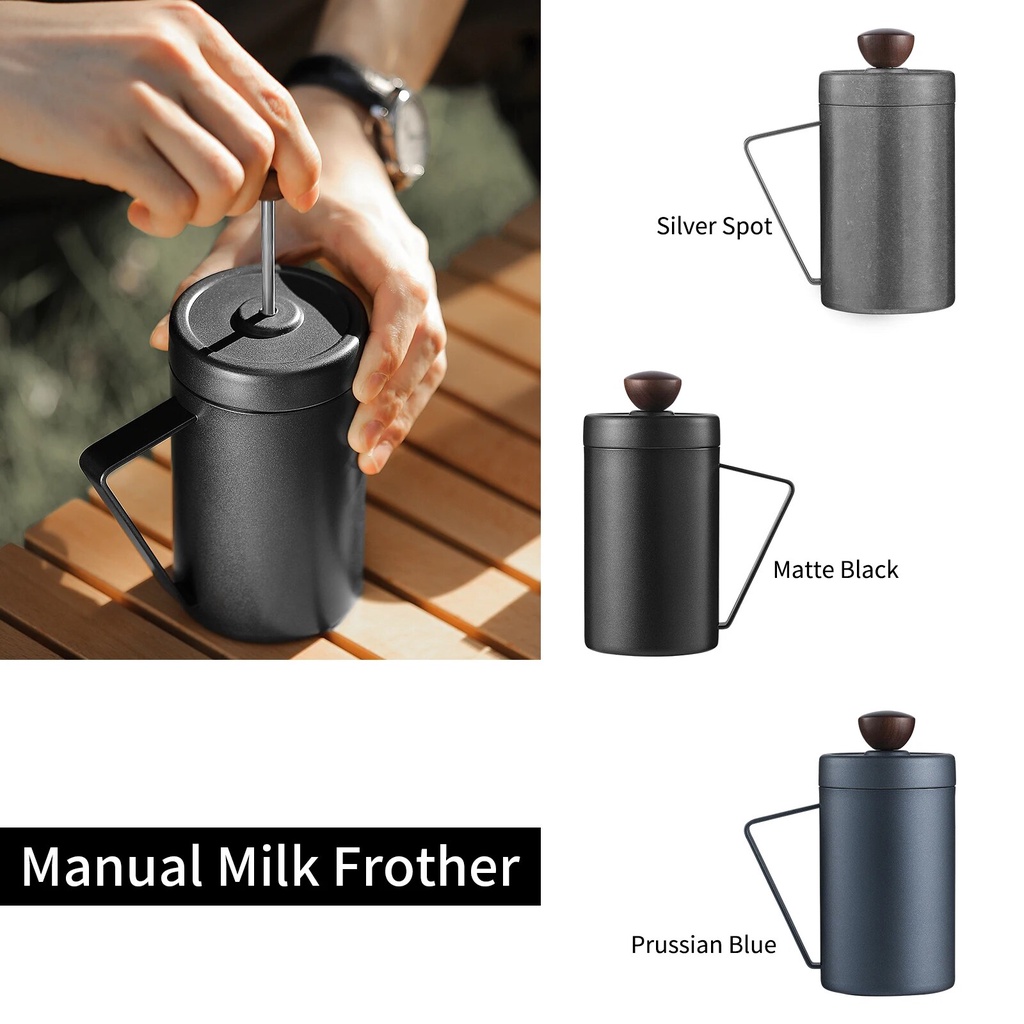 MHW3BOMBER Coffee Bar Easy Manual Milk Frother with Press Froth