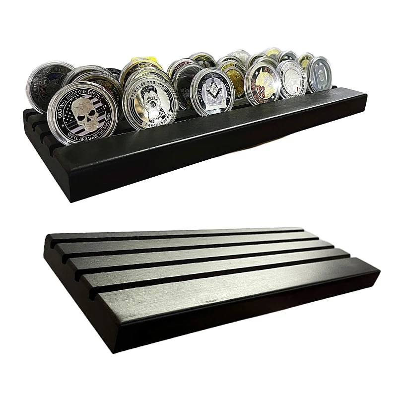 2 style Military Challenge Coin Wooden Display Holder Medal Masonic ...