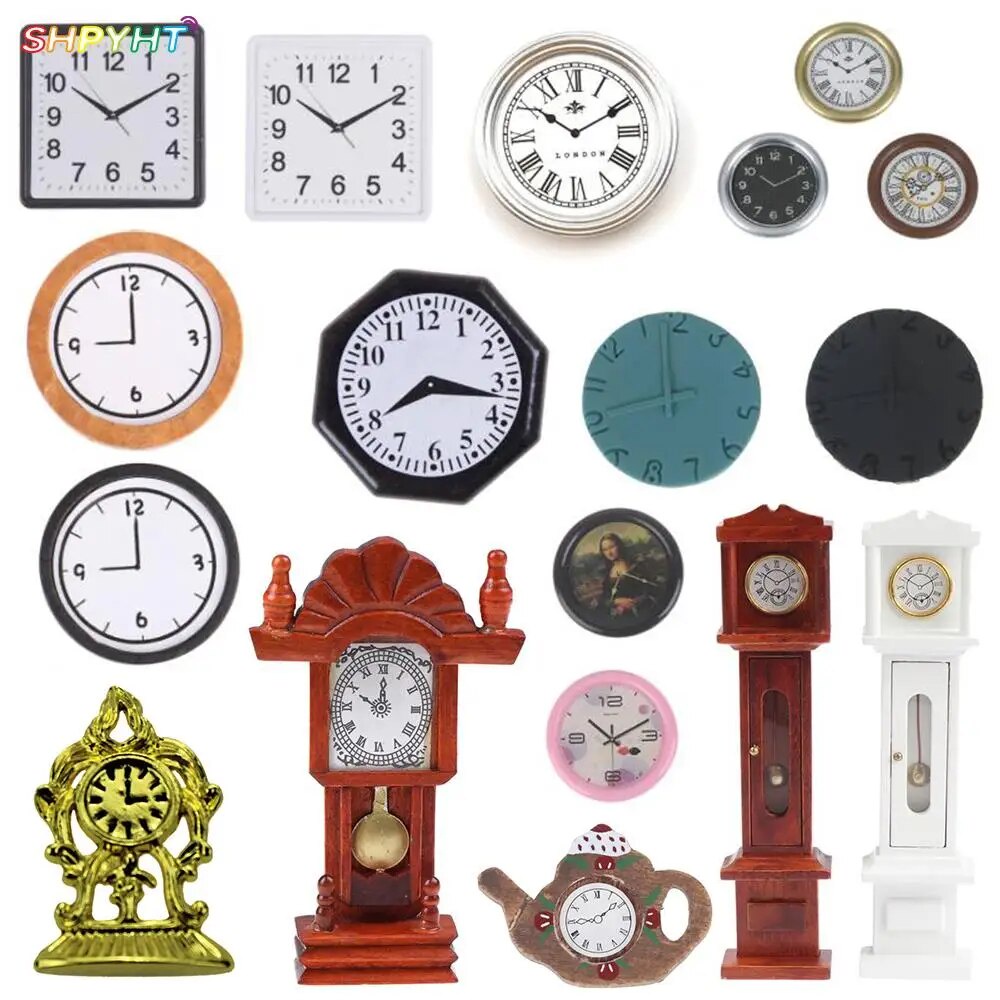 57u Multi Dollhouse Wall Clock Bird Octagonal Alarm Clocks Doll House ...