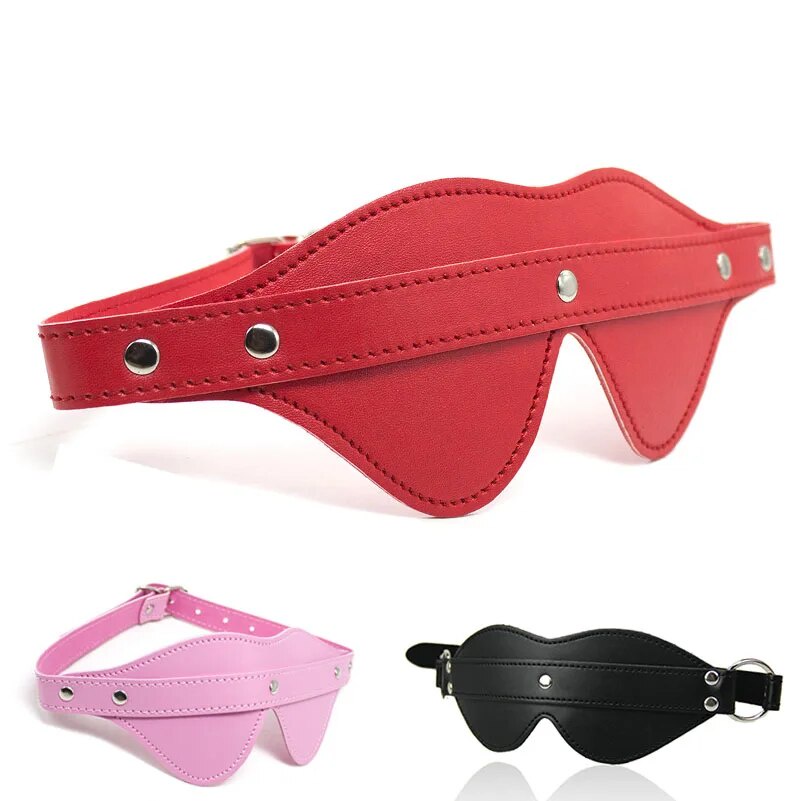 ♚sexy Leather Blindfold Rivet Eye Mask Adult Sm Slave Roleplay Game Submission Sex Products Flir 8586