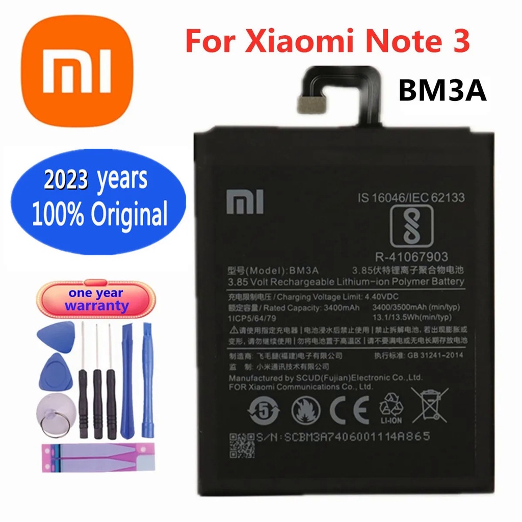 2023 Years BM3A 100% Original Battery For Xiaomi Mi Note 3 Note3 Mobile ...