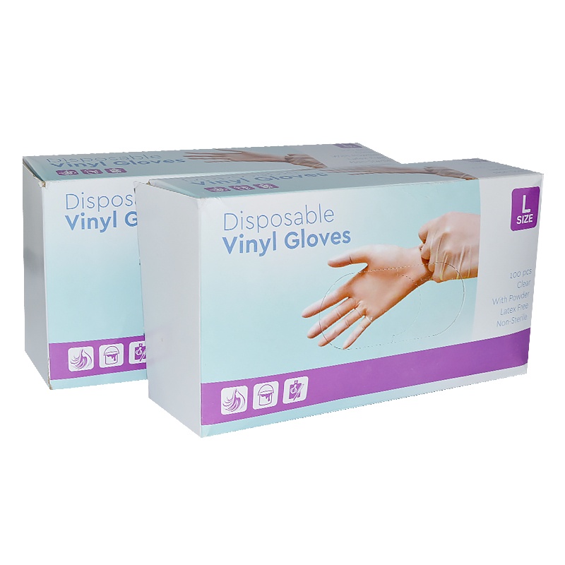 Latexfree Disposal Clear Medic Exami PVC Vinyl Gloves Powder Free
