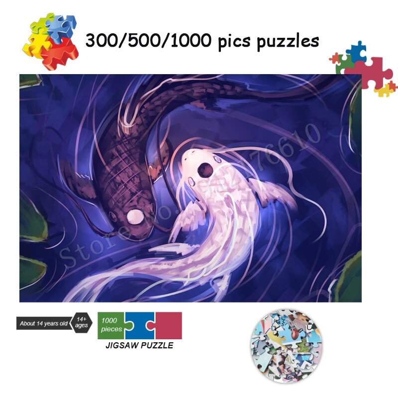 75n The Koi Fishes Jigsaw Puzzle for Adults Yin and Yang Anime Good ...