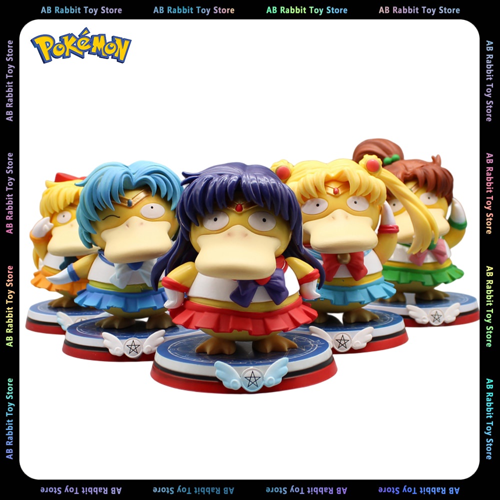 72T 13cm Pokemon Figure Psyduck Cosplay Sailor Moon Mars Mercury Anime ...