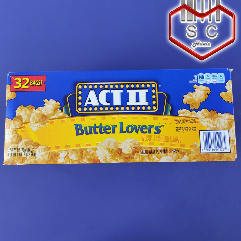 2024 ACT II Butter Lovers Microwave Popcorn Expiration Oct 2023 32 Bags