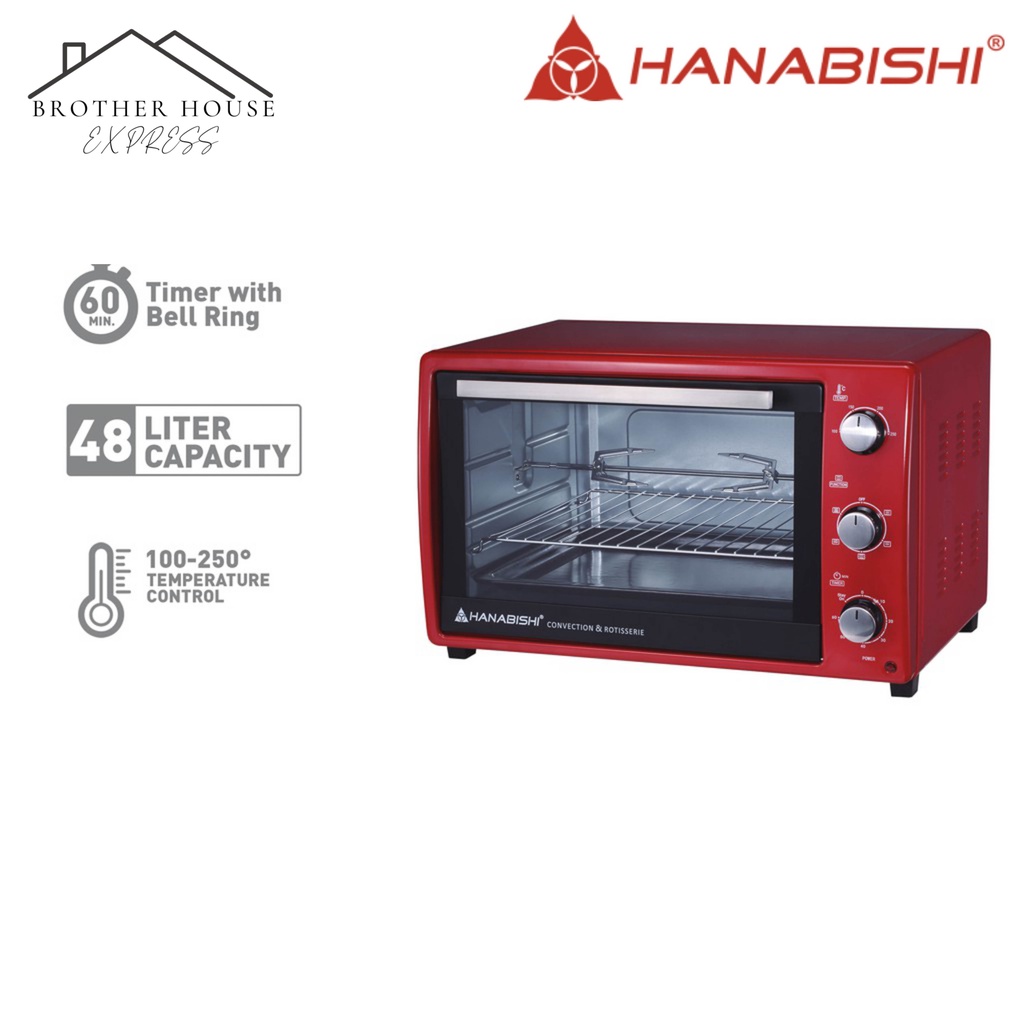 Hanabishi Electric Oven 48 Liters With Convection Function Red Edition