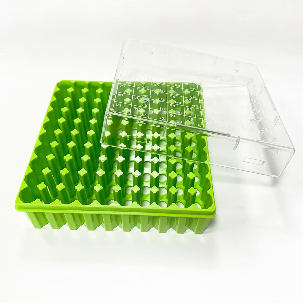 paper 100 well hinged Cryovial Storage Box 81 Wells Cryo Tube Rack ...