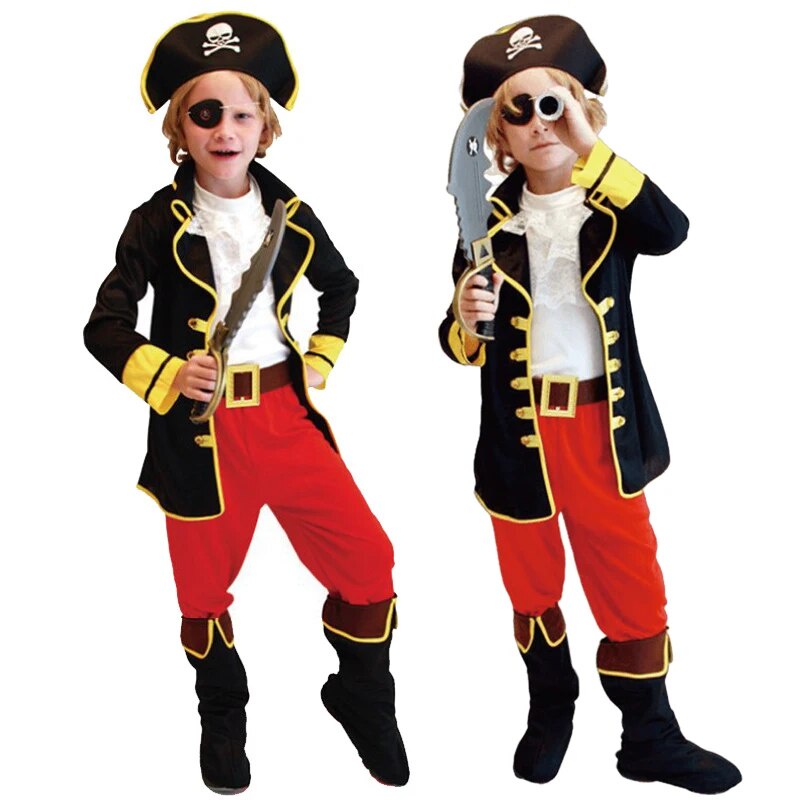 ★Pirate Costume Kids Pirates of The Caribbean Jack Sparrow Cosplay ...