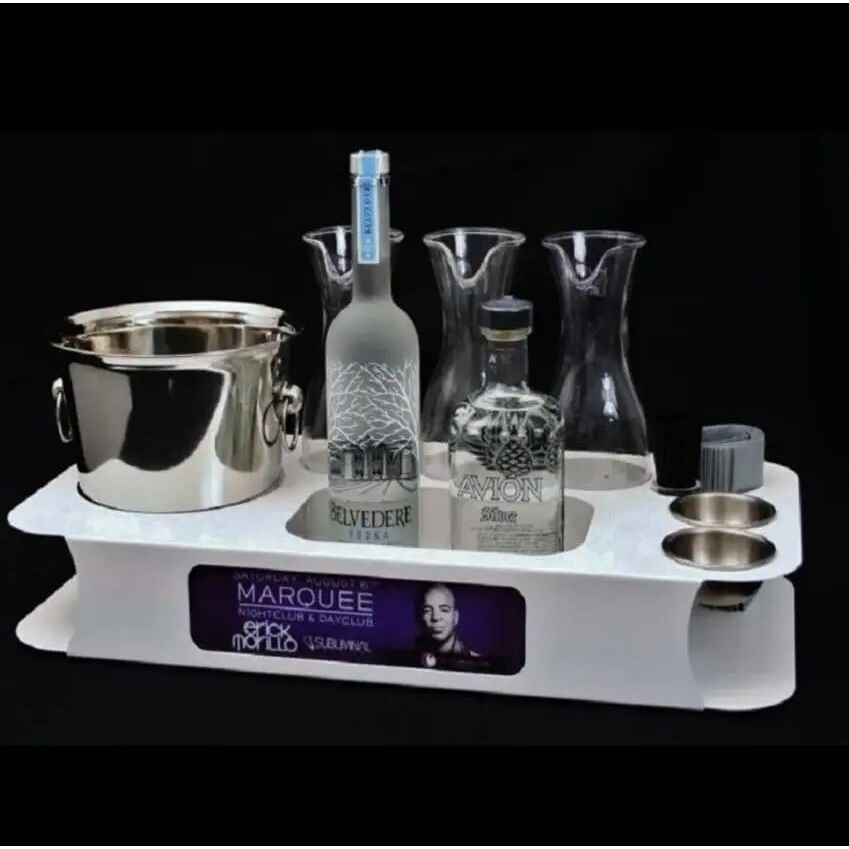 ☀Shot Glass Set Tray Thick Base stainless steel holder for Bar ware on table Display ice bucket
