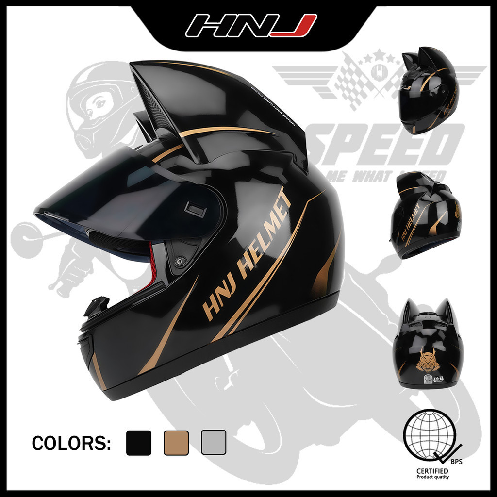 fashion men HNJ ICC smoke and with and 902 Helmet motorcycle Cat visor ...