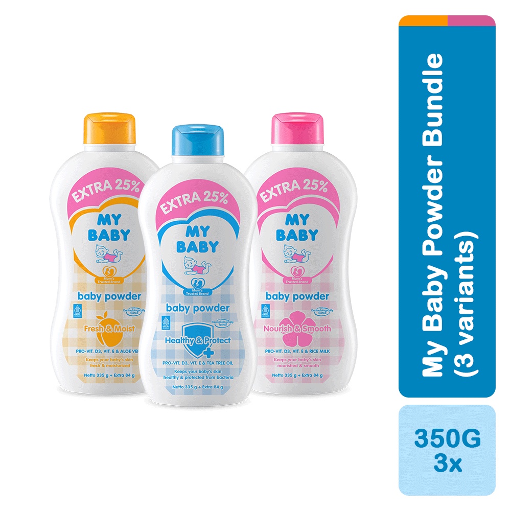 My Baby Powder Health Protect 350g Nourish Smooth 350g Fresh Moist 350g ...