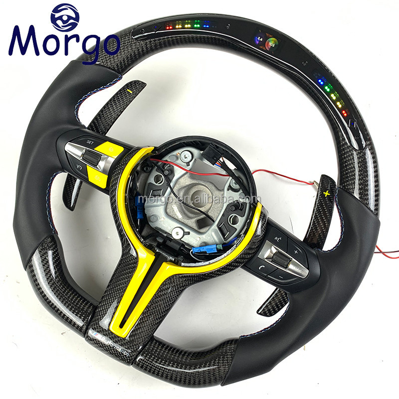 Custom Led Carbon Fiber Steering Wheel For Bmw M M M F F F F Series Car