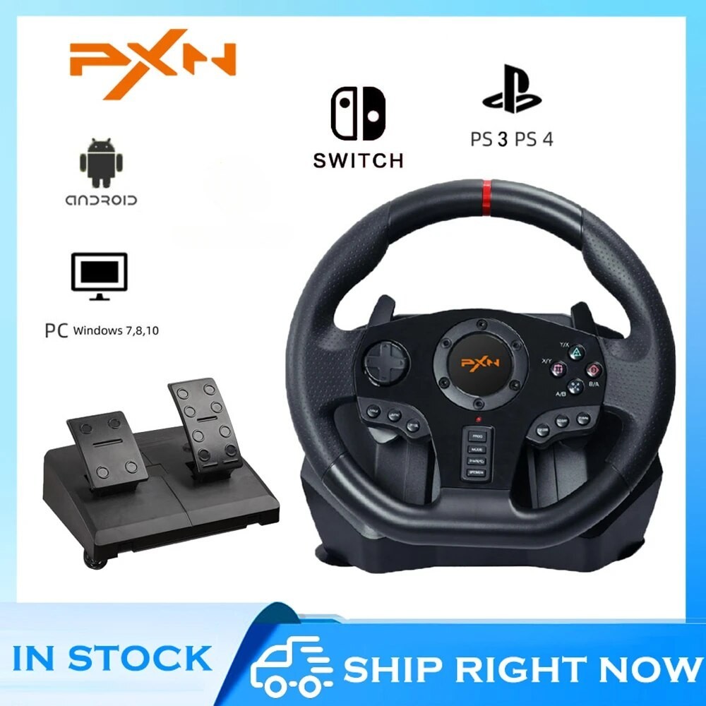 ❦PXN V900 Gaming Steering Wheel Racing Game Controller for 360 PC PS4 PS3  N-switch Android ☚❃