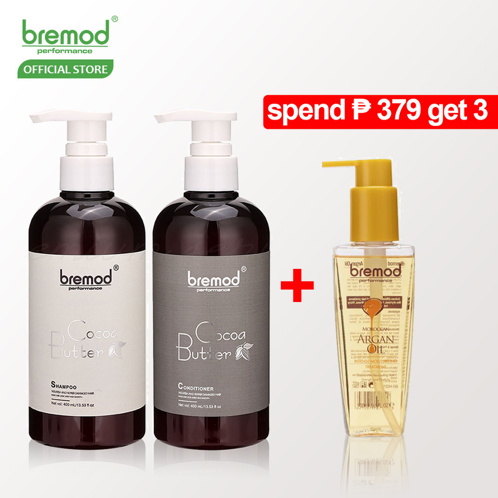 Bremod Premium Cocoa Butter Shampoo Conditioner SET AntiFrizz Hair Care ...