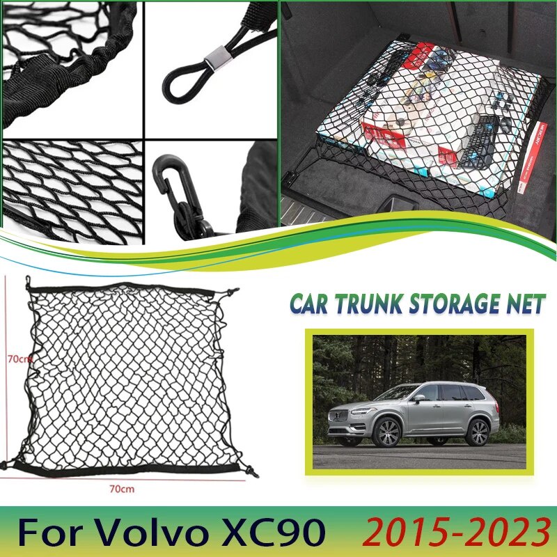 ☍Car Trunk Net For Volvo XC90 MK2 20152023 7 5seat Rear Trunk Organizer Elastic Luggage Trunk B