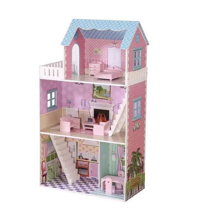 Doll house furniture wood dollhouses Dream princess house Wooden doll ...