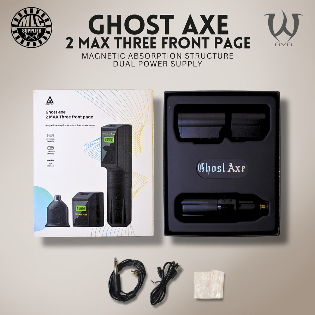 GHOST AXE 2 MAX Wireless Tattoo Machine Gun w/ Portable Power Coreless ...