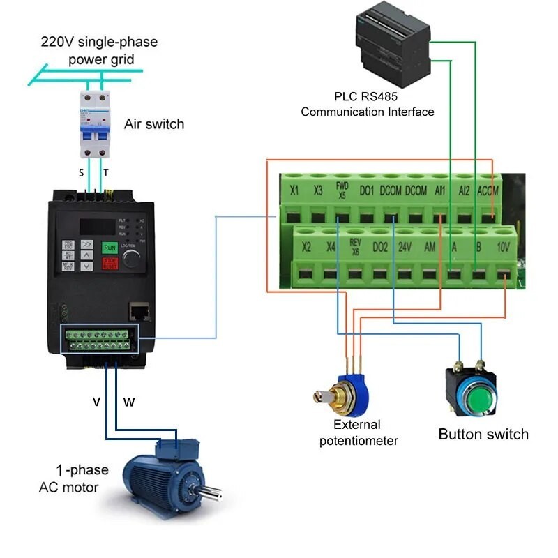 22KW 220V VFD Single Phase input 220v and 1 Phase Output 220V Frequency ...
