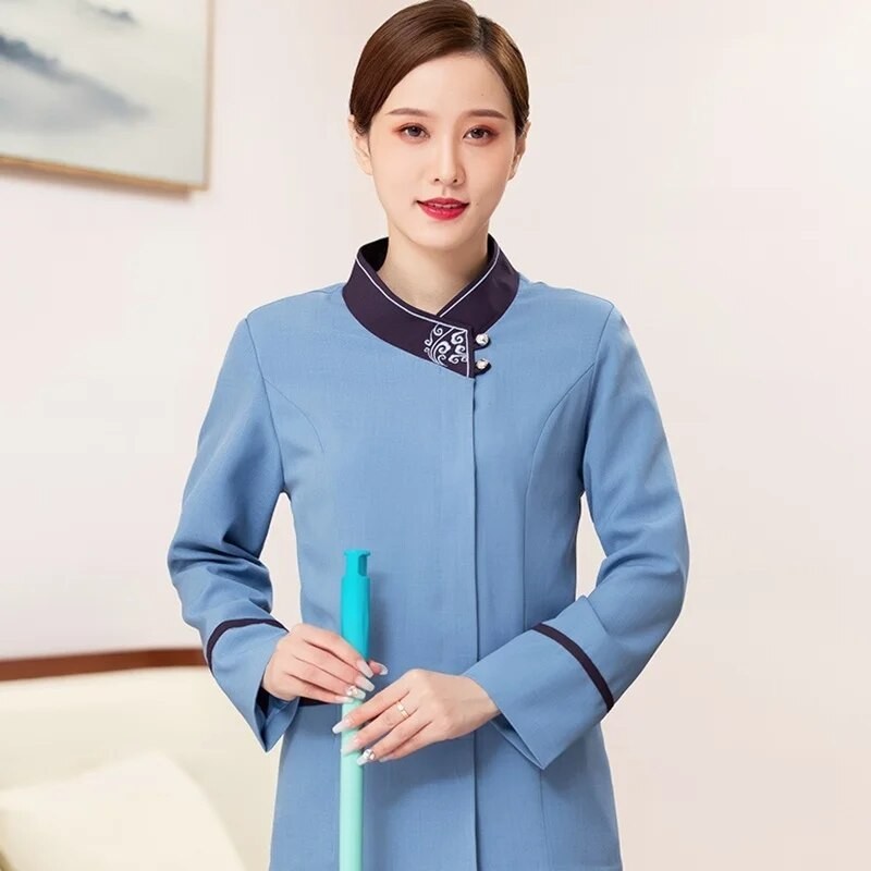 ☈2020 Housekeeping Uniform Hotel Waiter Cleaner Work Uniforms Chinese Restaurant Housekeeper Wai