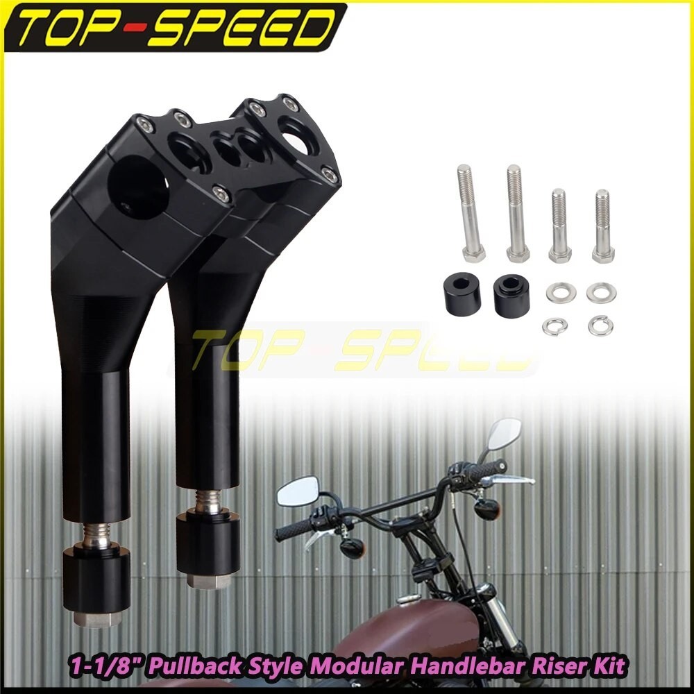 28mm Motorcycle Aluminum Handlebar Riser Kit Pullback Clamp \nFor