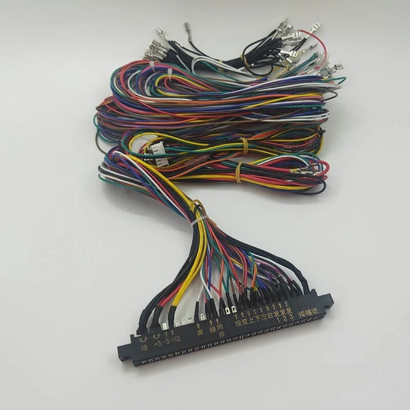 ♠28pin Jamma Harness with 5 ,6 action button wires arcade game for ...