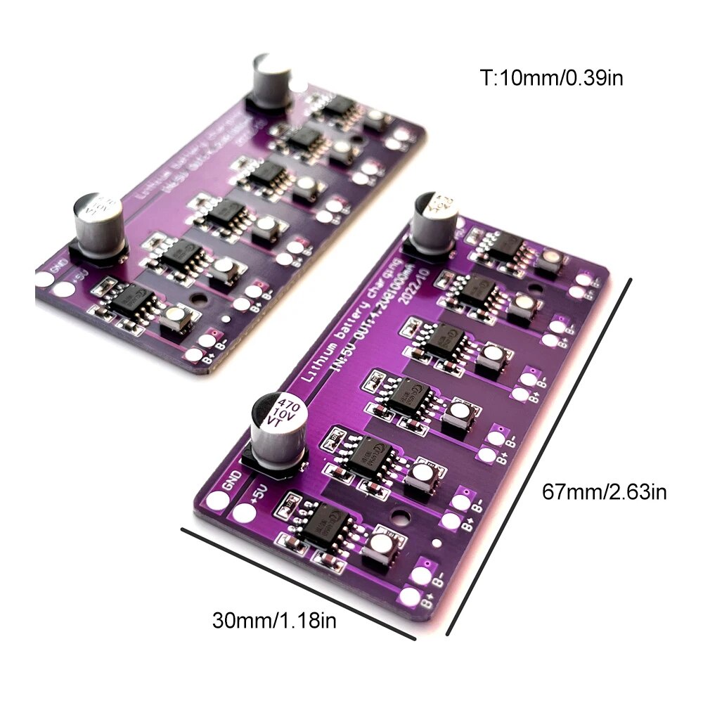 DC 5V 1A lithium battery charging module supports independent 6 sets of ...
