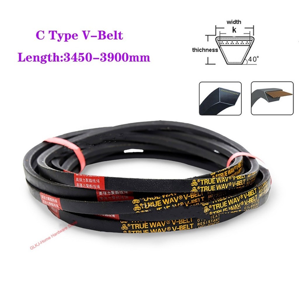 ★1Pcs C3450/3500/3550-3900mm C Type V-Belt Black Rubber Triangle Belt ...