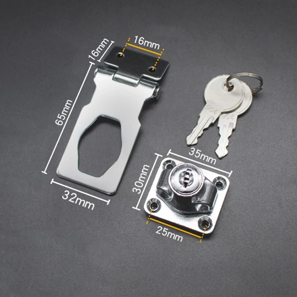 Punch-Free Stainless Steel Drawer Lock with Key Anti-Theft Door Bolt ...