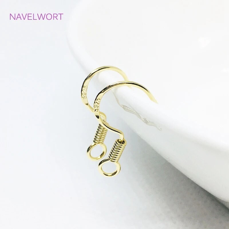 thumbnail interactive-video image 1 of 50 Gold Plated Stainless Steel French Ear Wires - Flat Fish Hook Earring Hooks 1 of 3