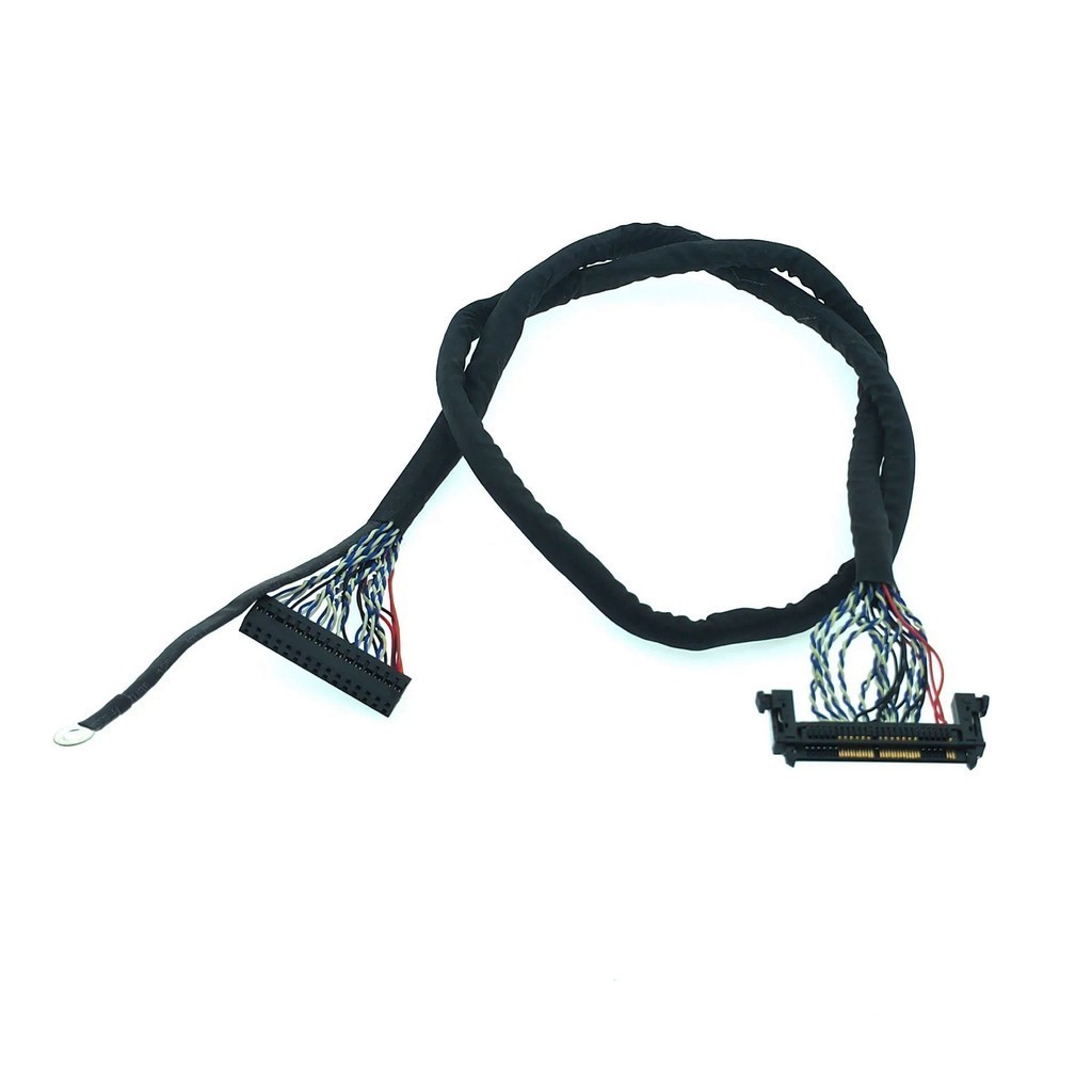 VI83 600mm LVDS LCD Cable FIRE41P to DB2.0 2*15P /4.3 Ground Terminal