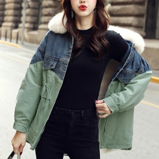 Parkas Women 2023 Winter Fashion Loose Casual Padded Coat Female Large Size  Plus Velvet Fur Collar Thick Warm Down Cotto