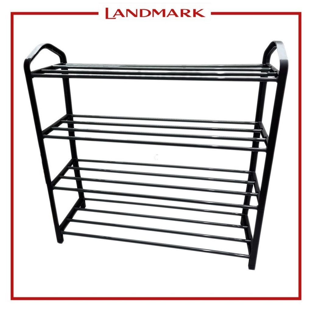 4-Layer Shoe Rack Tube Type Black-NDL-XJ43K 63X20X62 CM | Shopee ...